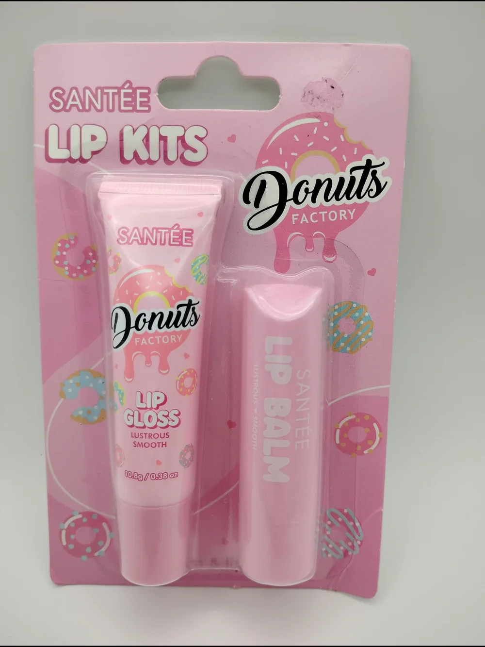 Donuts Factory Pink Lip Gloss & Lip Balm Kit